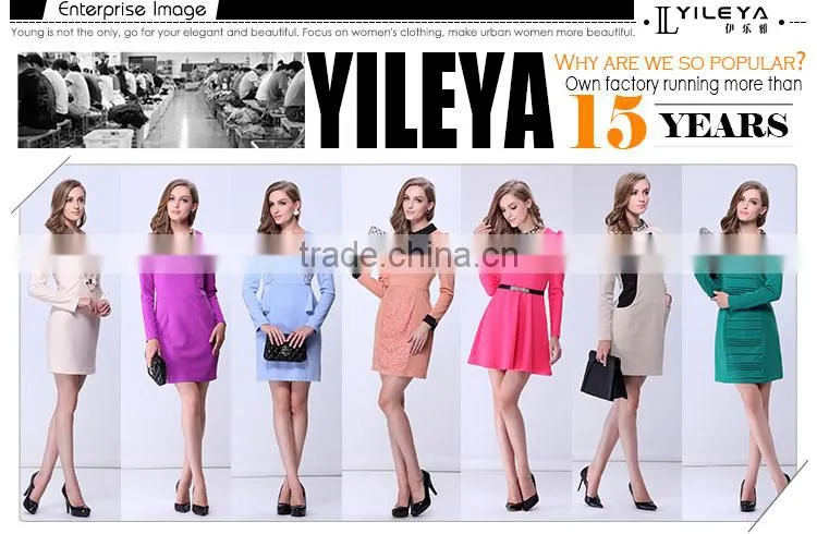 New Design Woman Lace Panel Split Hem Long Sleeve Bodycon Midi Party Dress