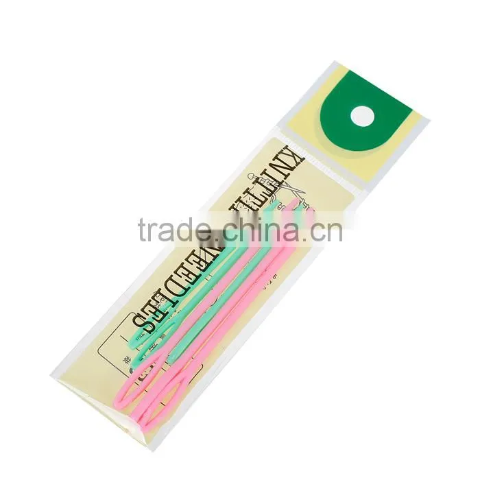 2.5mm 3mm Plastic Knitting Needles Pink & Green 9.3cm(3 5/8") 7cm(2 6/8")long, 5 Sets