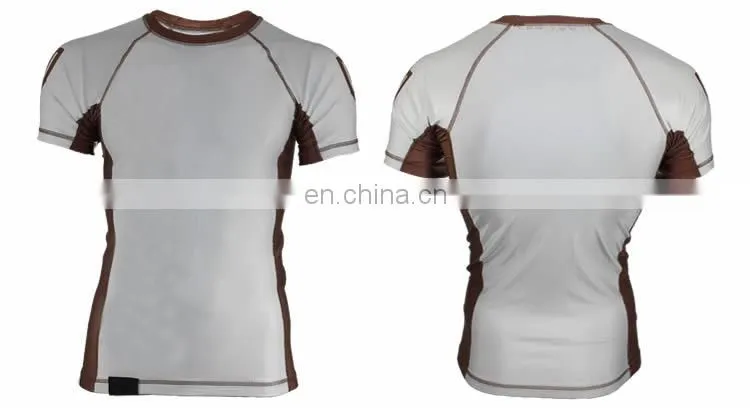 Mens compression shirts custom rash guard fabric