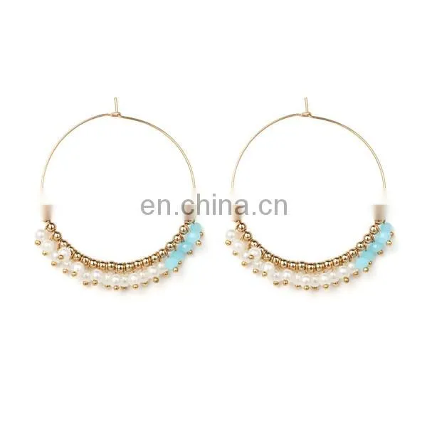 Bohemian Pearl Pineapple Drop Dangle Earrings Rhinestone Stud Earrings
