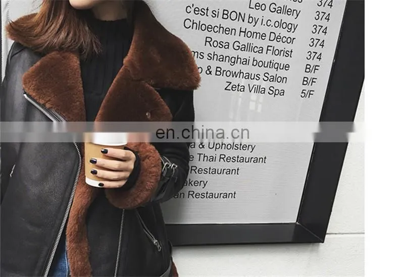 2016 Fashion Furable Coat Genuine Sheep Fur Double Face Fur Jackets