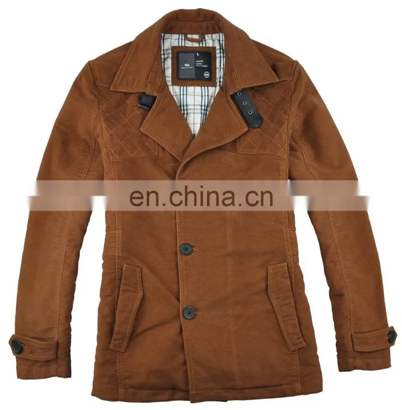 2015 lastest fashion handsome spring men leather trench coat