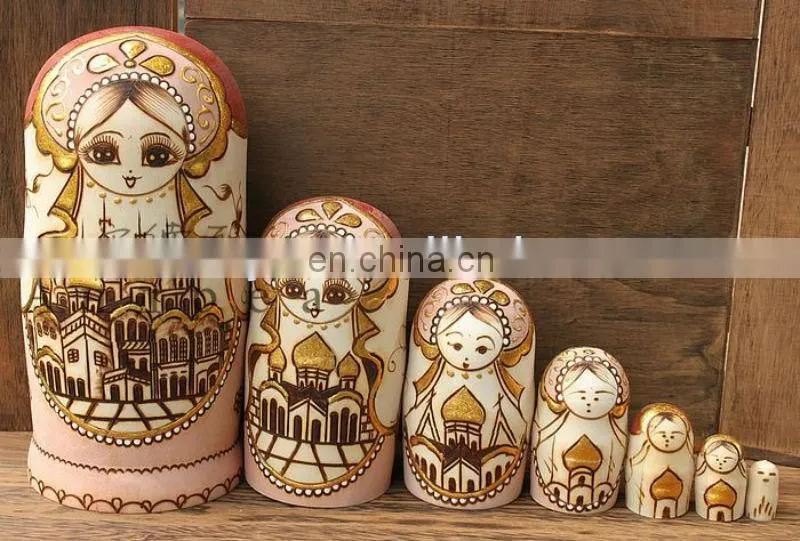 Wood High quality Handmade Matryoshka stacking Nesting doll