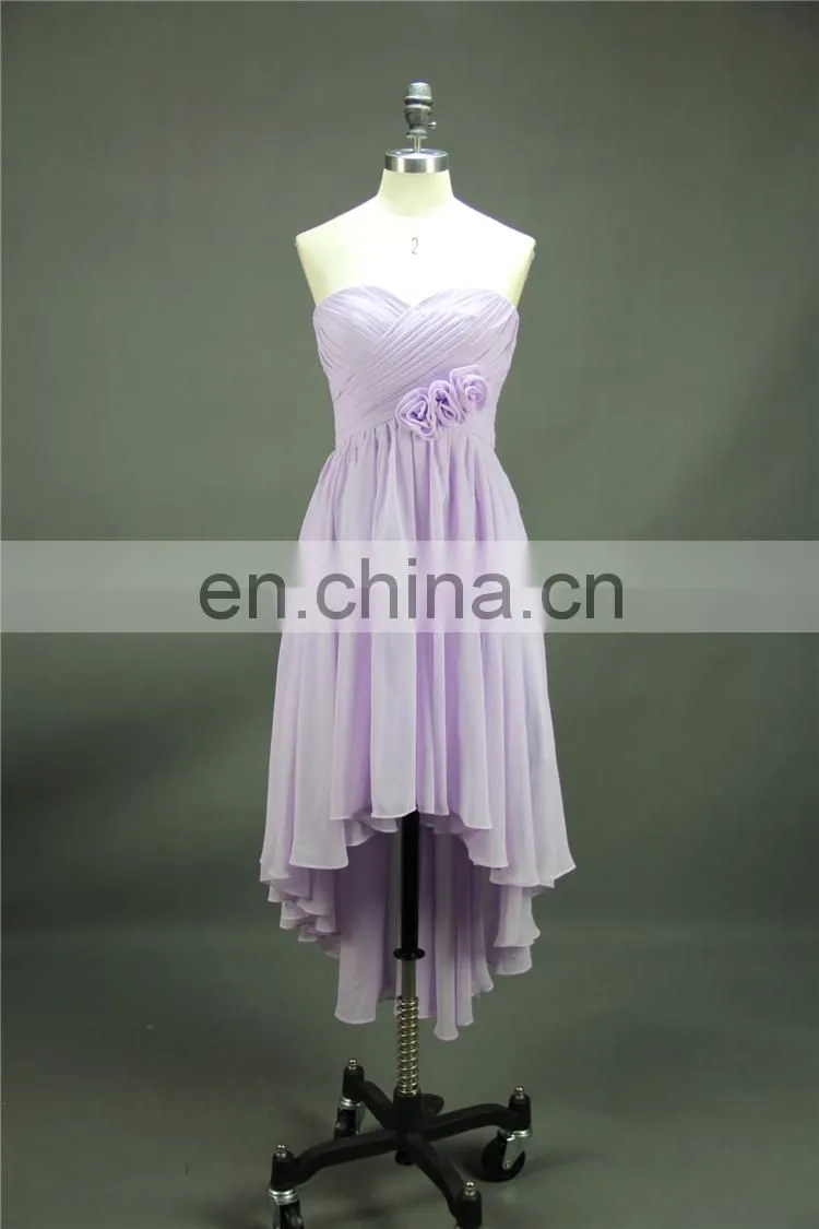 Handmade Flower Cheap Bridesmaid Dresses Wholesale Short Chiffon Gilrs Beach Bridesmaid Dress