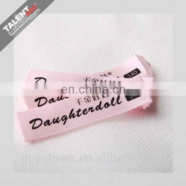 custom OEM private design Colorful printed satin label for clothing