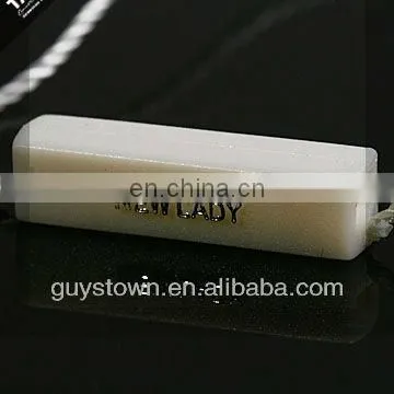custom printed brand name logo plastic string for clothing hang tag