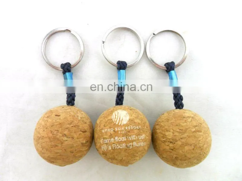 custom cheap promotional printing foam floating cork keychain