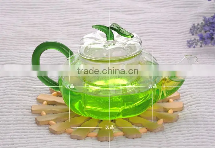 Tea set,Pumpkin Shape,Glass Teapot and Cups,High Temperature Resistance