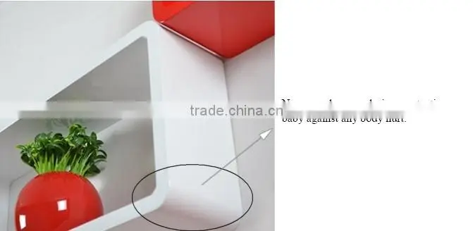 2014 new wooden wall shelf with drawers
