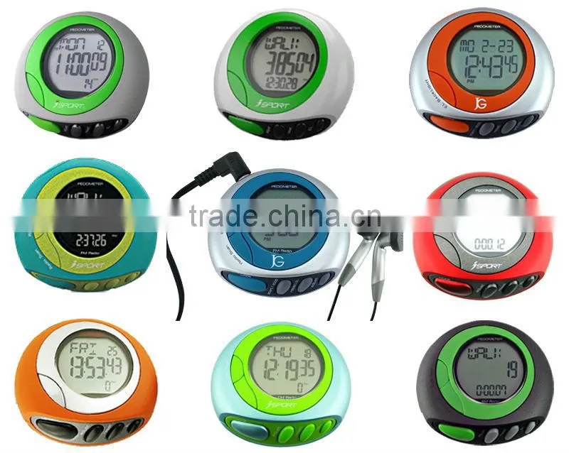 Stopwatch Pacer Running Walking Calorie Step counter Pedometer with radio