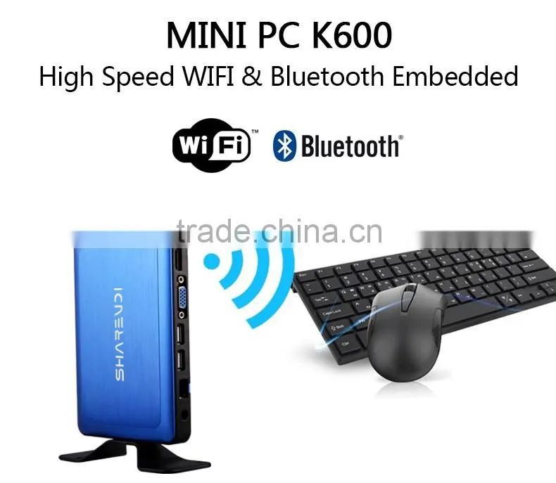 Dual display mini PC quad core CPU support win 8/10 OS