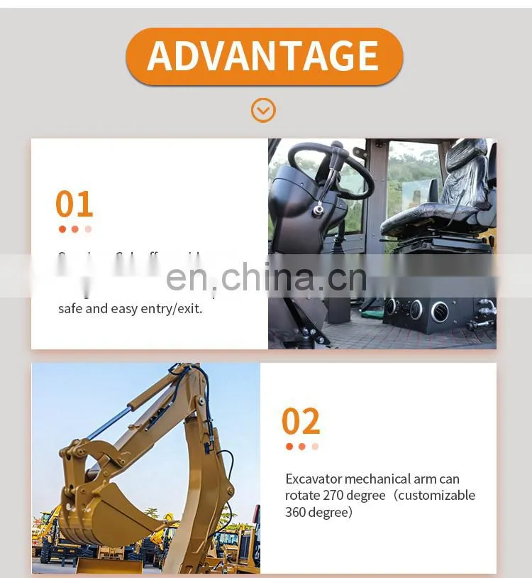 Factory supply professional Road construction heavy Duty Chinese Multifunction 2.5 ton backhoe loader