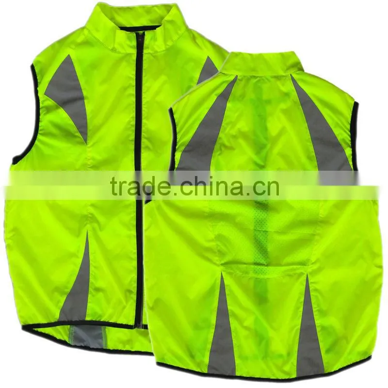 High visibility reflective safety running vest