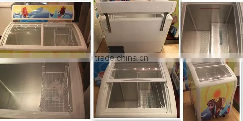 Sliding glass door refrigerator display chest freezer for supermarket
