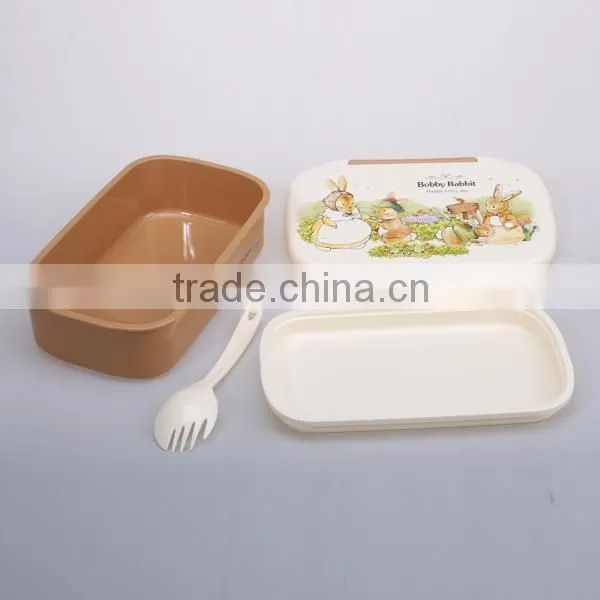whoseware cartoon design plastic children lunch box with spoon