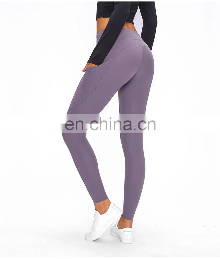 Custom Wholesale Women Workout Fitness Clothing Yoga Pants Leggings For Women With Pockets