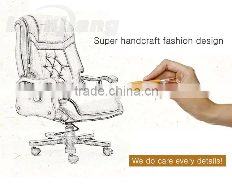 Luxury CEO swivel chair wood base