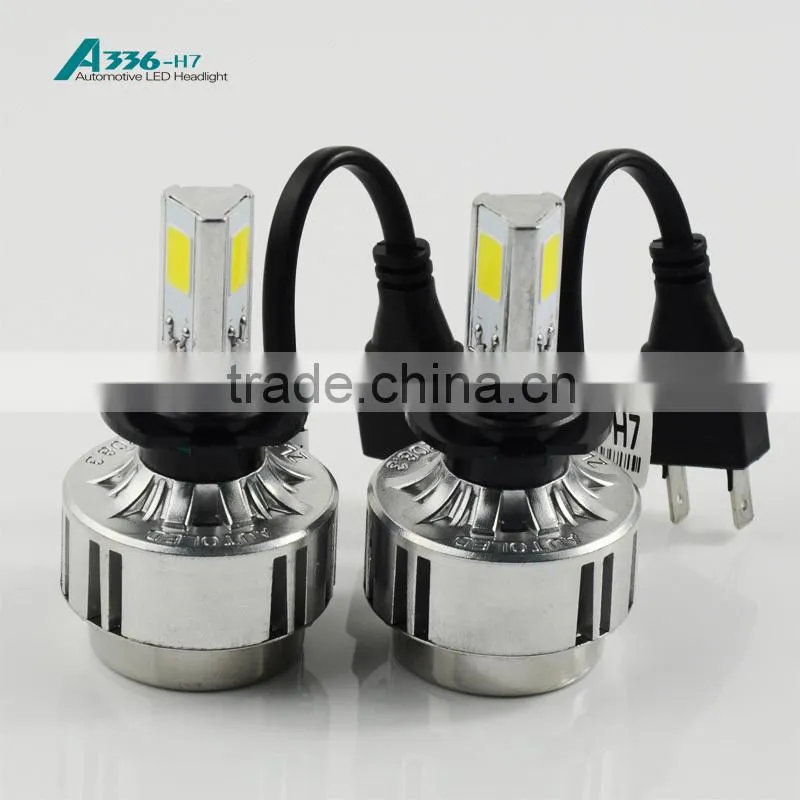 High power 36W 3200LM H7 led headlight for cars with fan for cooling