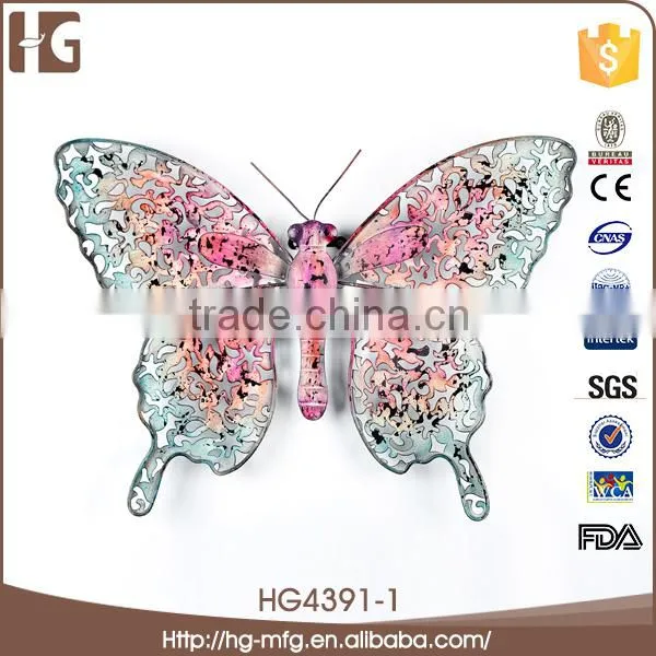 2015 Wholesale pink metal butterflies folk art