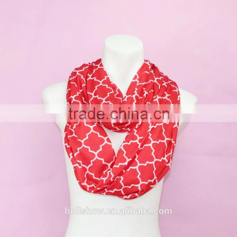 Best Selling Geometry Printed Polyester Women Infinity Circle Loop Scarf