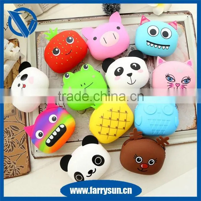 Candy Color Waterproof Rectangle Shape Silicone Rubber Coin Holder Purses for Makeup silicone Bag