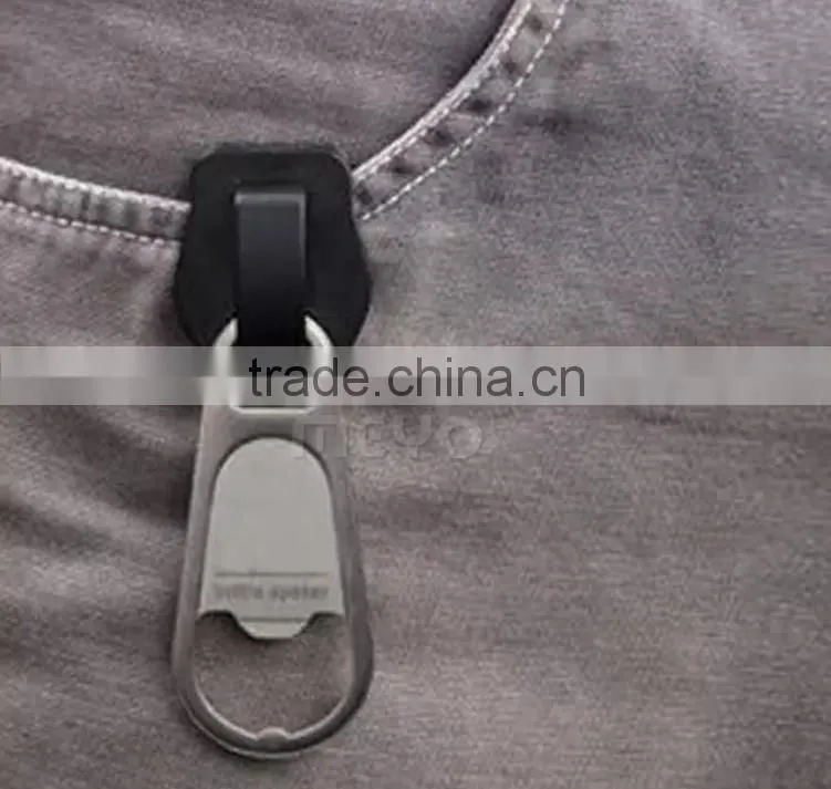 Novelty zipper shape portable water bottle opener promotion