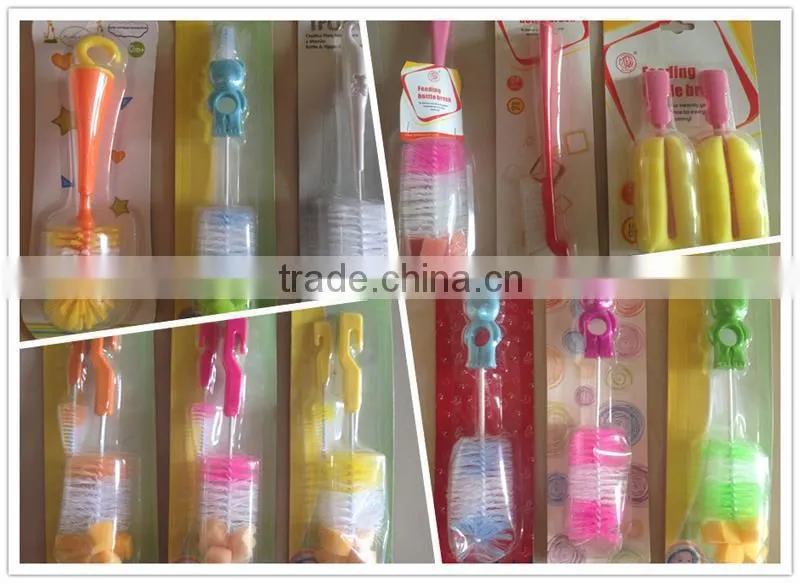 2015 Promotional gift Multi-color soft nylon bottle cleaning brush, hign quality baby milk straw nipple botte brush