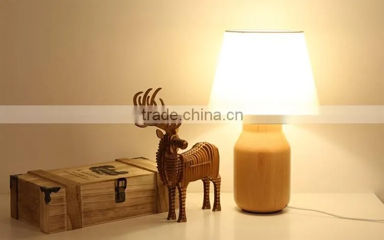 LED Wood table Light JK-879-20 Factory Price European Style Wood Base Table Lamp/lighting/led Table Light LED Wood table lamp