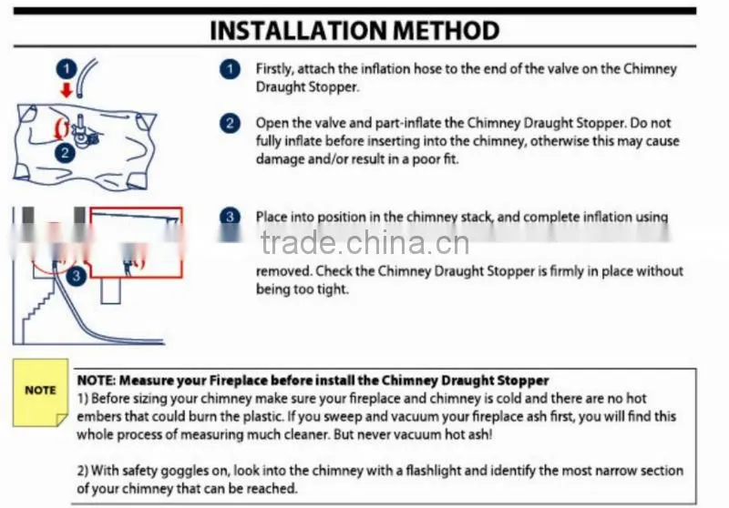 Chimney Draught Stopper or Chimney Flue Stopper