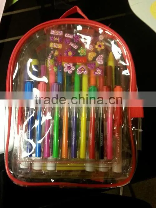 2015 Transparent PVC Stationery School Back Bag