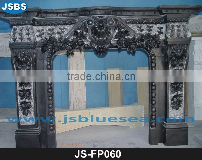 Natural stone fireplace beige
