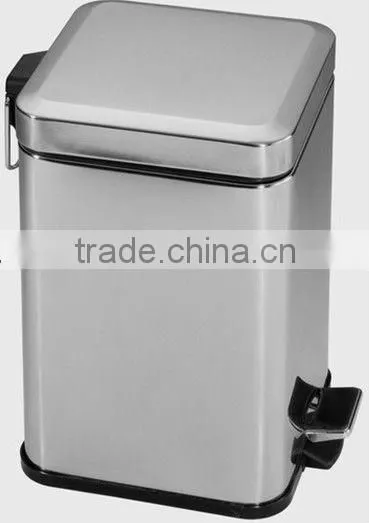 round flameproof stainless steel pedal dustbin