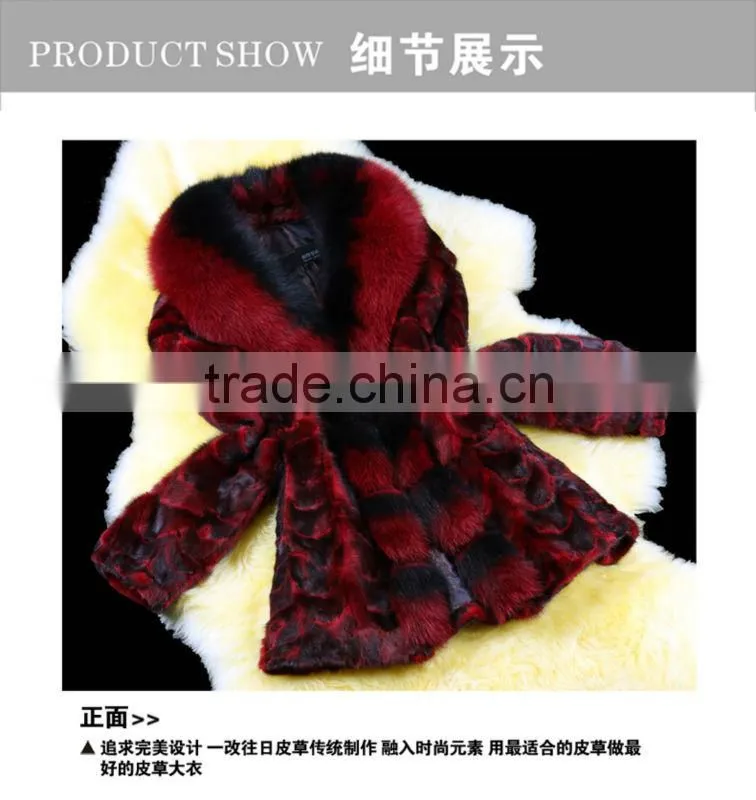 Newest Mink Fur Coat Women Fashion Fox Wool Fur Coat 2013 "11"