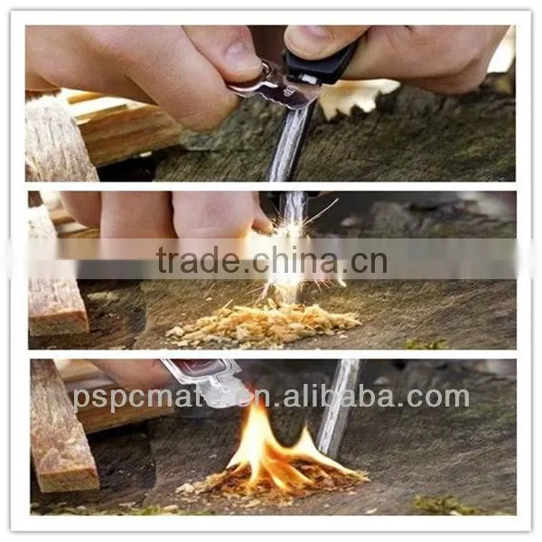 SURVIVAL KNIFE FIRE STARTER FLINT CAMPING