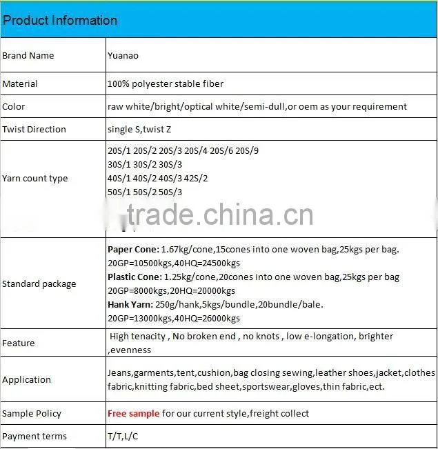 100 Polyester Spun Yarn Manufacture In Vietnam