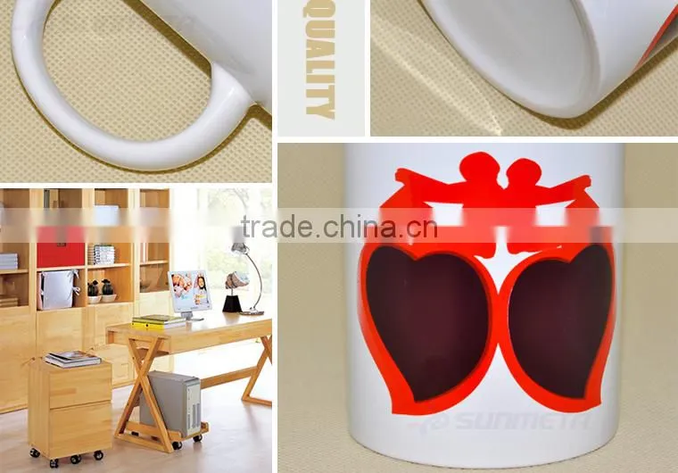 sublimation coated ceramic magic mug, Yiwu factory directly supply