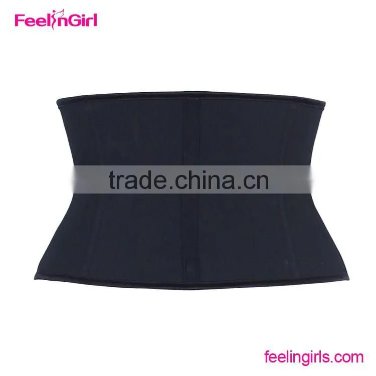 Steel boned Lace latex tummy slim waist shaper corset
