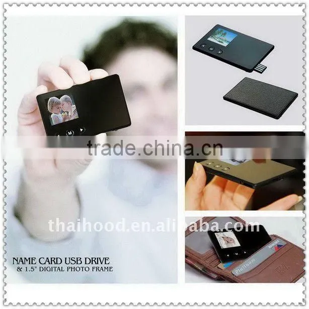 1.5'' black/white credit card mini digital photo frame