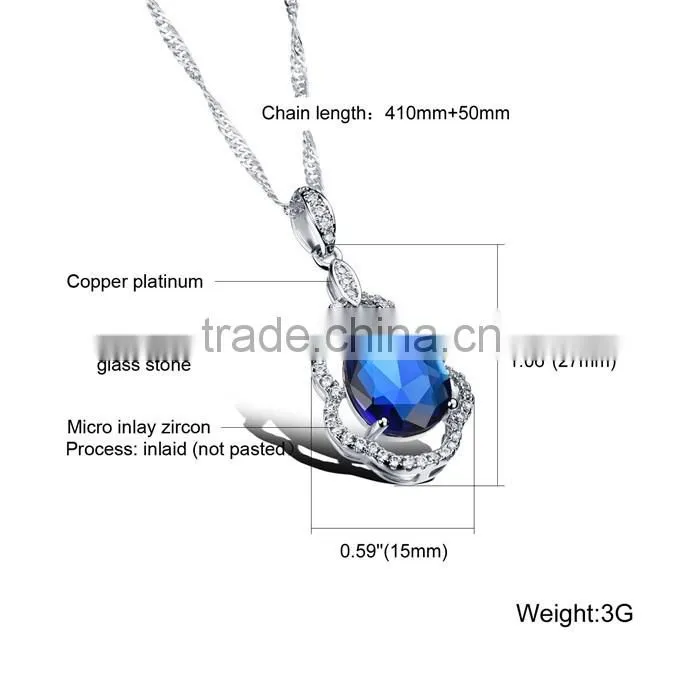 oem product fancy design pendant rhinestone necklace