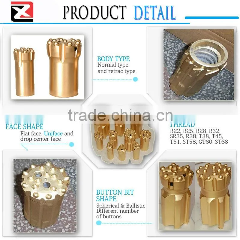 34mm 11 degree tungsten carbide tricone rock drilling auger bit