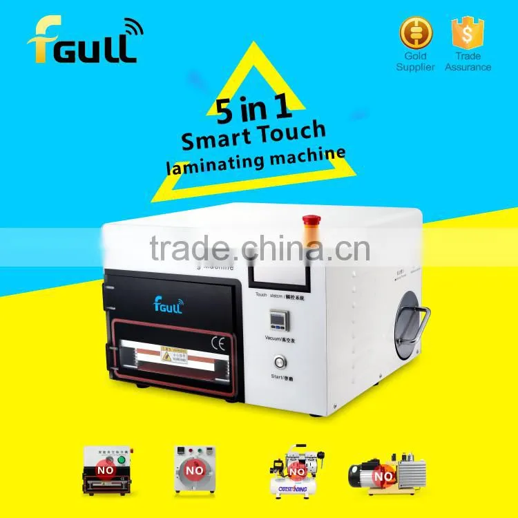 LCD Repair Machine Touch Times Latest Upgrade 5 in 1 OCA Vacuum Laminating Machine with Touch Screen, Built-in Pump+Compressor