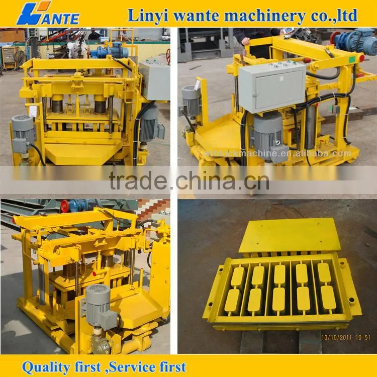 hand operated concrete hollow block making machine QT40-3A mobile block machine hollow block making machine price