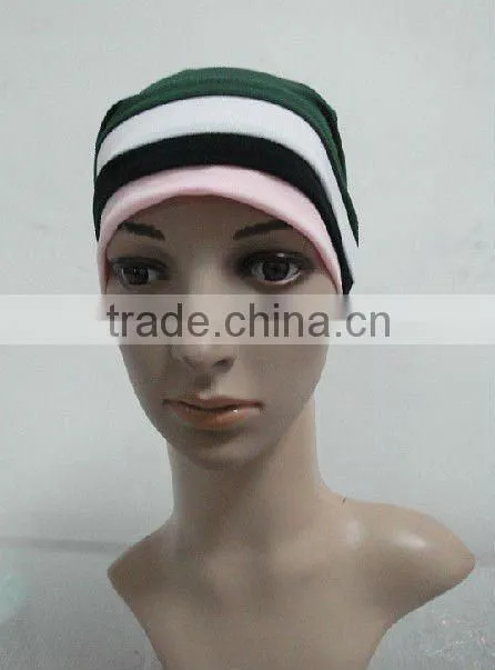 C004 new muslim underscarf with 3 lines,cotton underscarf and hats