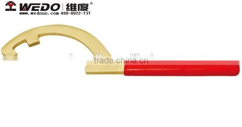 Anti spark tools; High quality non-magnetic; Die forged;China Manufacturer;OEM service; No MOQ;Hook Wrench/ Spanner