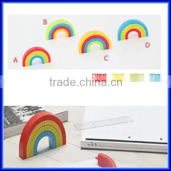 Plastic 4 in 1 colourful non-toxic rainbow highlighter, Custom magic school student rainbow highlighter