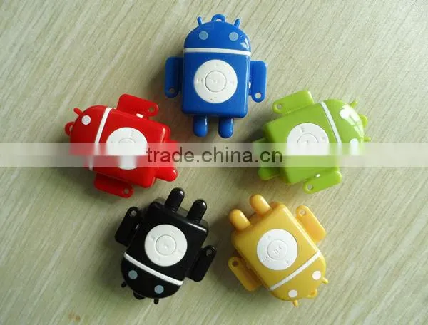 Colorful and cute Android robot mini sd mp3