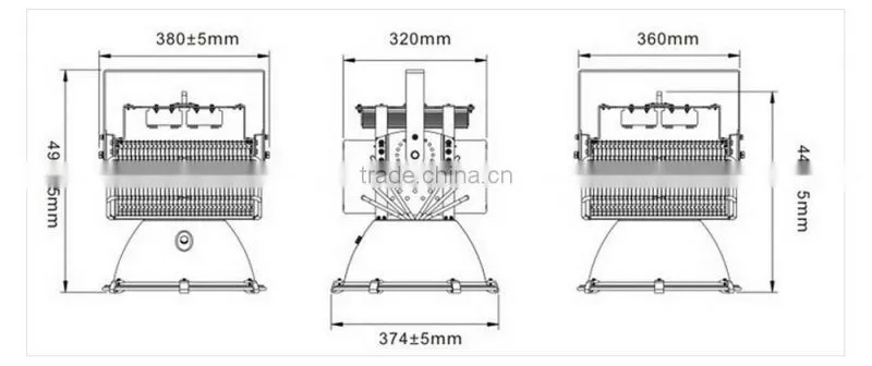 UL DLC IP65 150w 240w 320w 400w 500w LED High Bay Light with Efficient Heat Dissipation