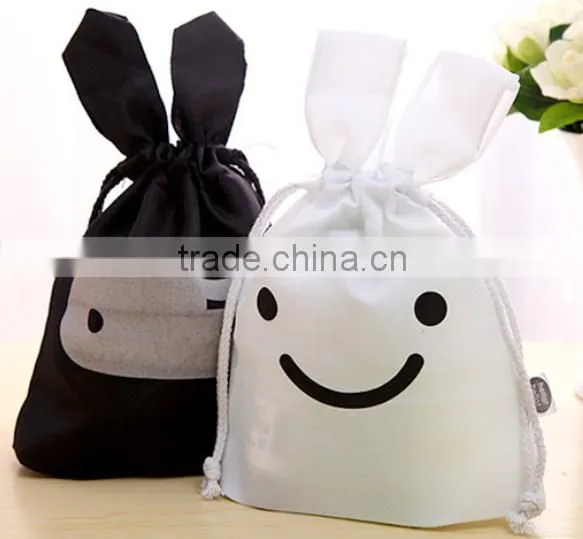 Hot sale cute rabbit animal drawstring bag china supplier
