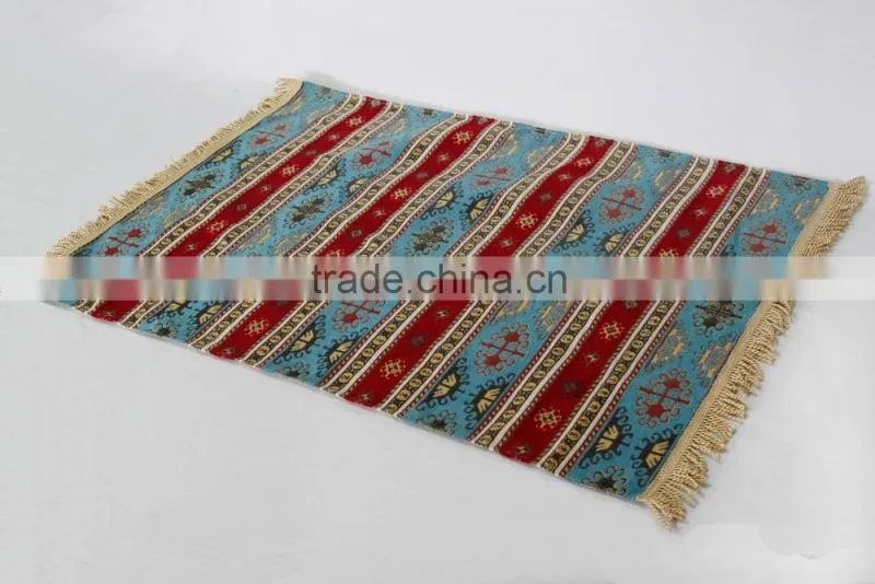 Custom design jacquard woven chenille Muslim prayer rugs, prayer mat