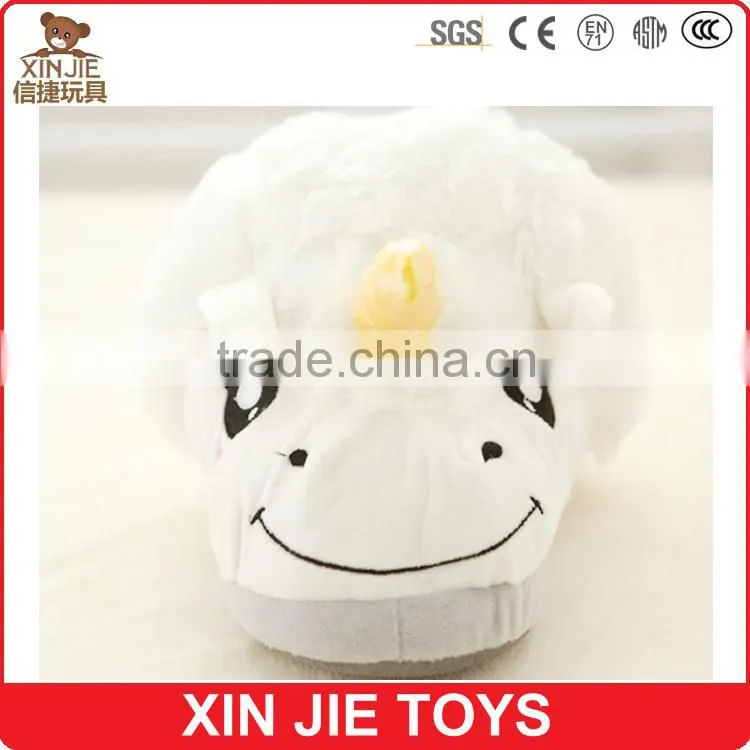 nice design plush unicorn slippers ISO9001 plush slippers manufacturer new design girls plush animal slippers